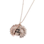 Load image into Gallery viewer, Women Necklace Custom You Are My Sunshine Open Locket Sunflower Double-layer Lettering Necklace Short Clavicle Chain
