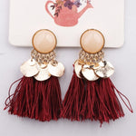 Load image into Gallery viewer, Round Resin Tassel Earrings
