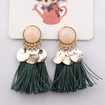 Load image into Gallery viewer, Round Resin Tassel Earrings
