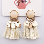 Load image into Gallery viewer, Round Resin Tassel Earrings
