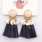Load image into Gallery viewer, Round Resin Tassel Earrings
