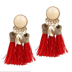 Load image into Gallery viewer, Round Resin Tassel Earrings
