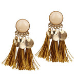 Load image into Gallery viewer, Round Resin Tassel Earrings

