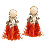 Load image into Gallery viewer, Round Resin Tassel Earrings

