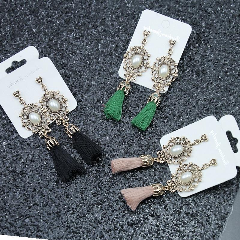 Tassel Earrings Boho Bohemian Long Silk
