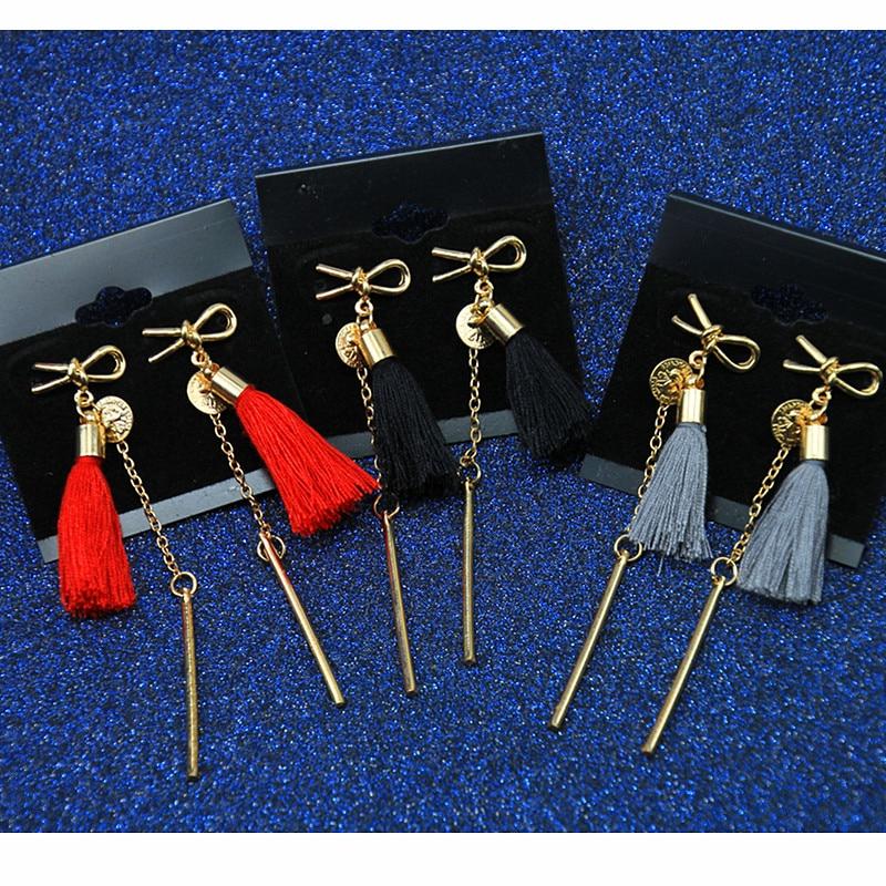 Tassel Earrings Boho Bohemian Long Silk