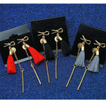 Load image into Gallery viewer, Tassel Earrings Boho Bohemian Long Silk
