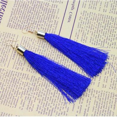 Tassel Earrings Boho Bohemian Long Silk