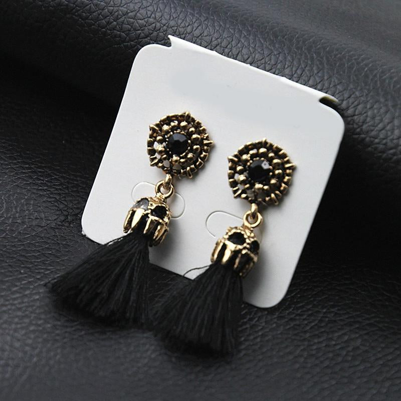 Tassel Earrings Boho Bohemian Long Silk