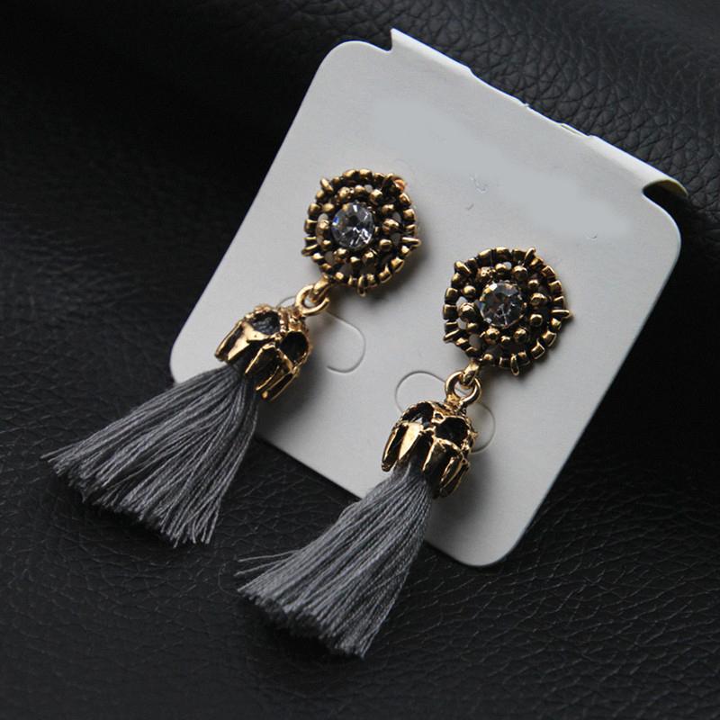 Tassel Earrings Boho Bohemian Long Silk