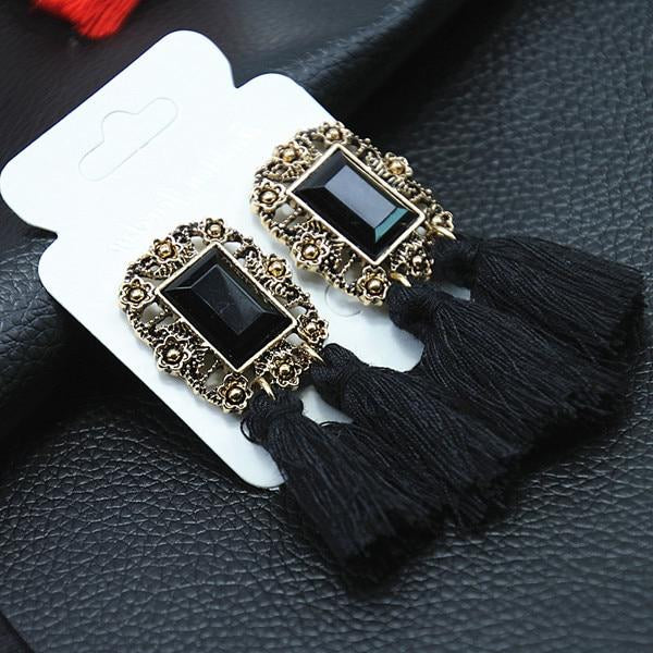 Tassel Earrings Boho Bohemian Long Silk