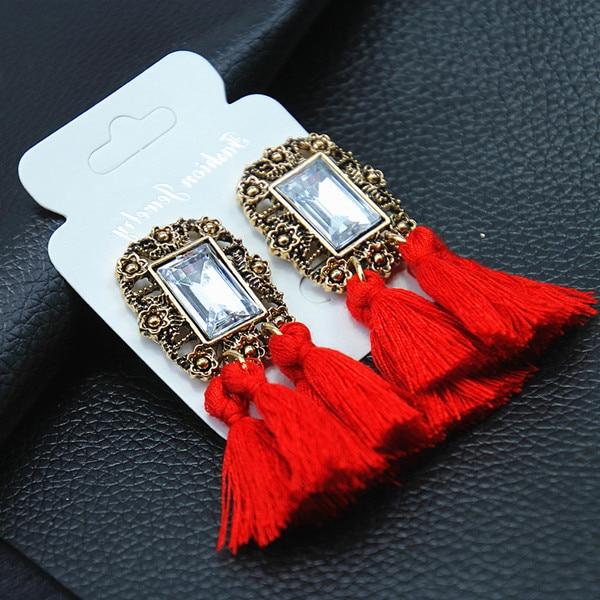 Tassel Earrings Boho Bohemian Long Silk