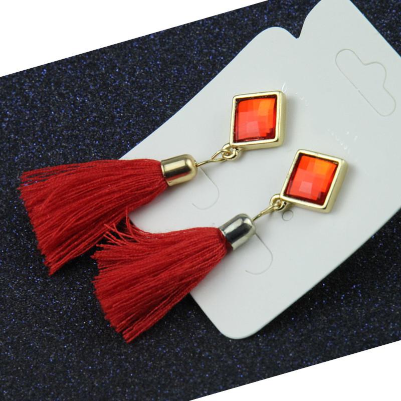 Tassel Earrings Boho Bohemian Long Silk