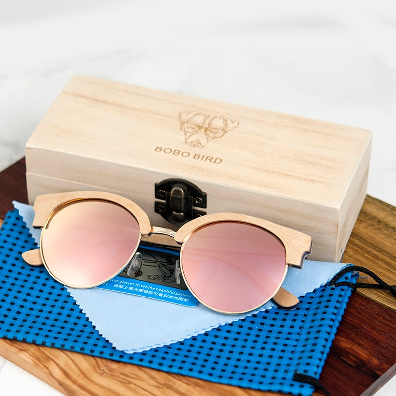 Women Sunglasses Polarized Wood Retro