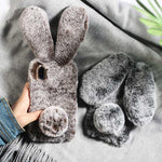 Load image into Gallery viewer, Plush Warm Case for iPhone 3D Rabbit
