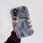 Load image into Gallery viewer, Plush Warm Case for iPhone 3D Rabbit
