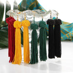 Load image into Gallery viewer, Handmade Tassel Earrings 2018 Trendy Black Red Yellow Green Long Dangles Ear Broncos Silk Fringed
