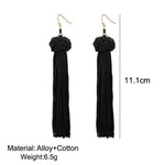 Load image into Gallery viewer, Handmade Tassel Earrings 2018 Trendy Black Red Yellow Green Long Dangles Ear Broncos Silk Fringed
