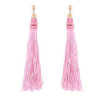 Load image into Gallery viewer, Handmade Tassel Earrings 2018 Trendy Black Red Yellow Green Long Dangles Ear Broncos Silk Fringed
