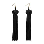 Load image into Gallery viewer, Handmade Tassel Earrings 2018 Trendy Black Red Yellow Green Long Dangles Ear Broncos Silk Fringed
