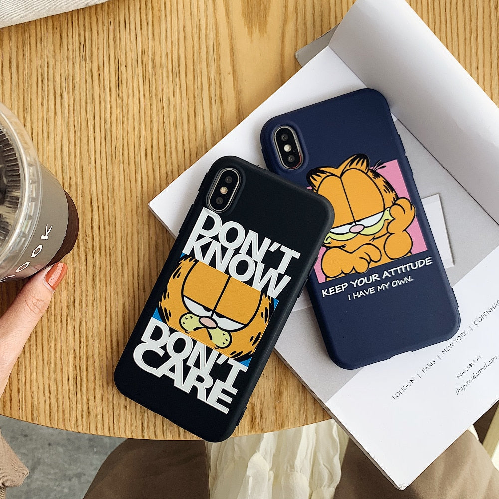 Cute Garfield Cat Phone Case For iPhone