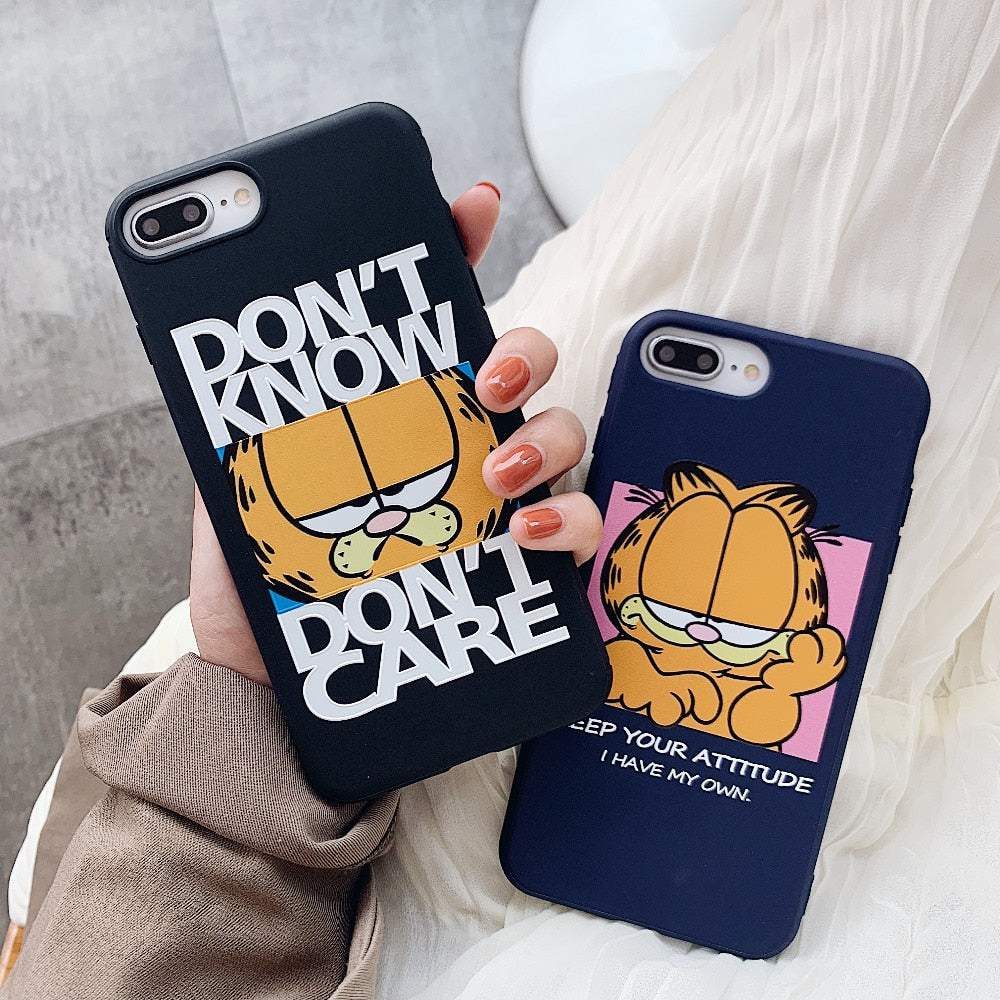 Cute Garfield Cat Phone Case For iPhone
