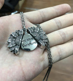Load image into Gallery viewer, Women Necklace Custom You Are My Sunshine Open Locket Sunflower Double-layer Lettering Necklace Short Clavicle Chain

