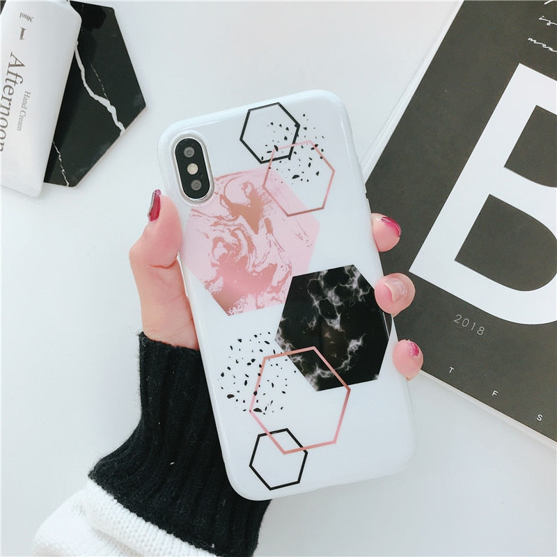 Luxury Marble Soft Case For iPhone