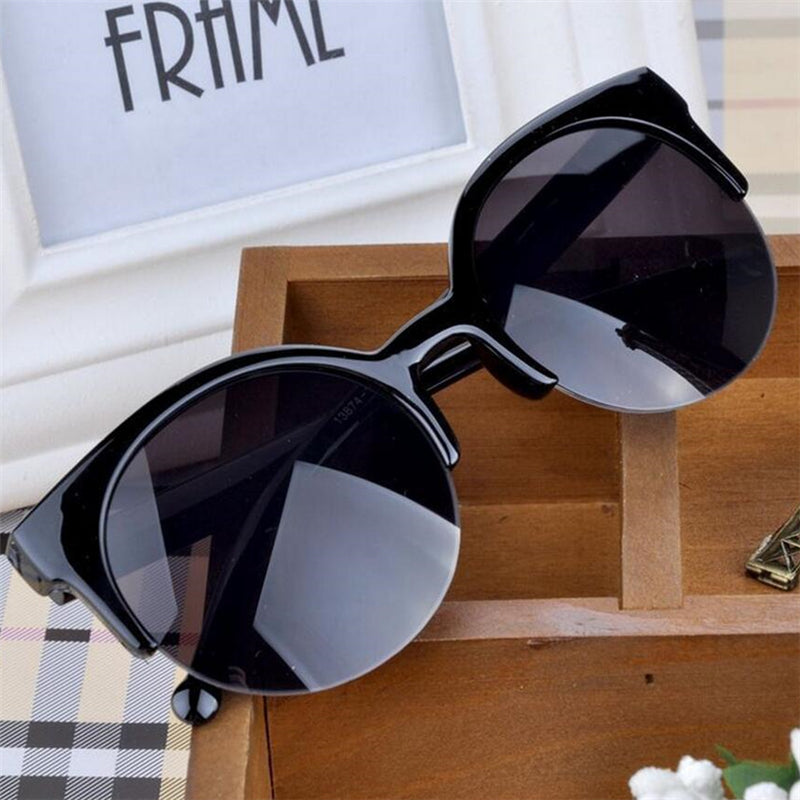 Super Round Circle Glasses Cat Eye Women's Sunglasses