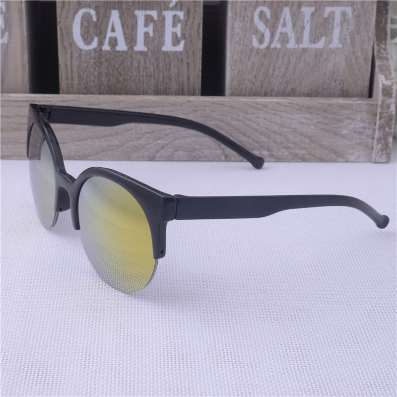 Super Round Circle Glasses Cat Eye Women's Sunglasses