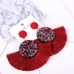 Load image into Gallery viewer, assel earrings bohemian statement luxury long earring
