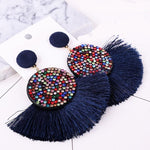 Load image into Gallery viewer, assel earrings bohemian statement luxury long earring
