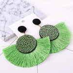 Load image into Gallery viewer, assel earrings bohemian statement luxury long earring
