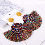 Load image into Gallery viewer, assel earrings bohemian statement luxury long earring
