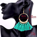 Load image into Gallery viewer, assel earrings bohemian statement luxury long earring
