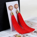 Load image into Gallery viewer, Luxury Crystal Tassel Earrings for Women Girl Wedding Party Charm Elegant Red Long Earring Jewelry
