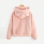 Load image into Gallery viewer, Pink Preppy Lovely With Bears Ears Hoodie
