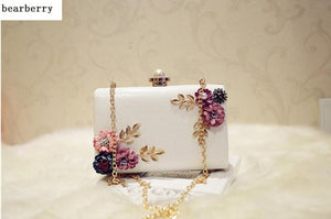 evening bag luxury clutch purse with 2 chains