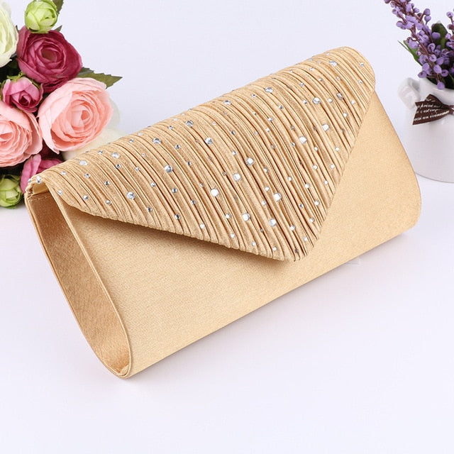 Shiny Clutch Bag With Chain