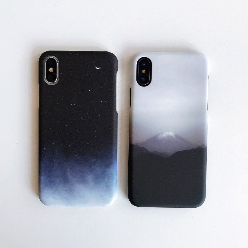 PC Hard Case For iPhone Starry Sky/Mountain