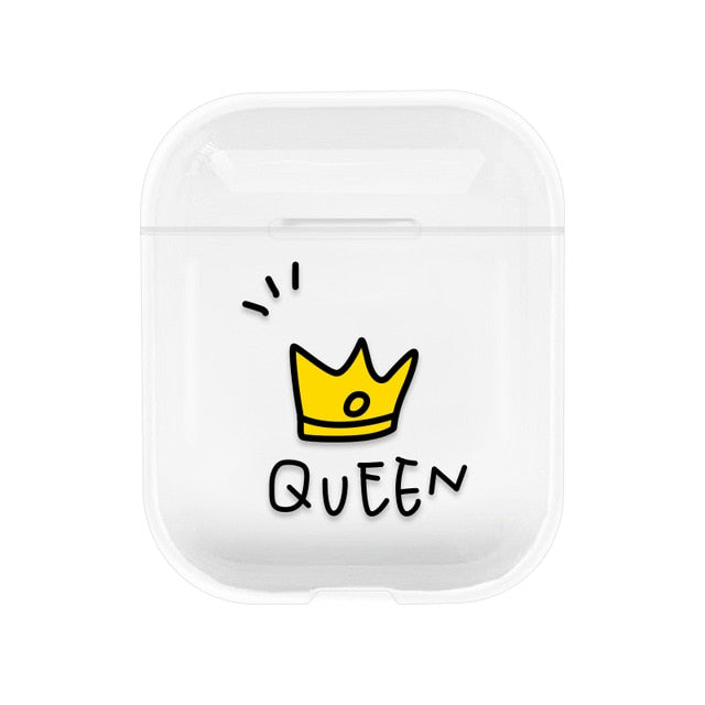 Lovely Heart Painted Transparent Hard PC Cases For AirPods
