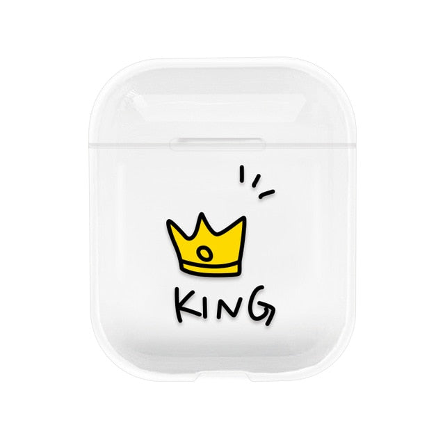 Lovely Heart Painted Transparent Hard PC Cases For AirPods