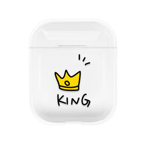 Lovely Heart Painted Transparent Hard PC Cases For AirPods