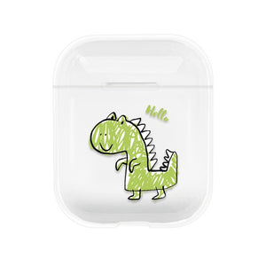 Lovely Heart Painted Transparent Hard PC Cases For AirPods
