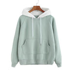 Load image into Gallery viewer, Green Patchwork Hoodie Women
