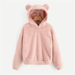 Load image into Gallery viewer, Pink Preppy Lovely With Bears Ears Hoodie
