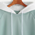 Load image into Gallery viewer, Green Patchwork Hoodie Women
